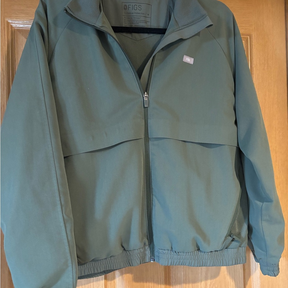 Figs Green Zip-Up Jacket